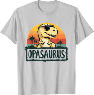 Opasaurus Funny Dinosaur Grandpa Family Matching T-Shirt - T-Shirt | Ash