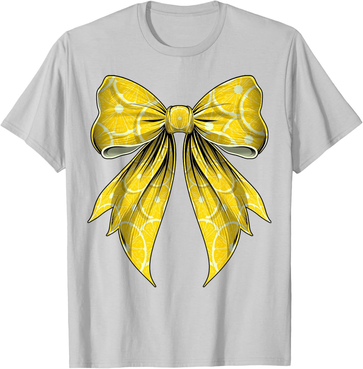 Coquette Bow Lemon Slice Pattern Lemonade Stand T-Shirt - T-Shirt | Ash