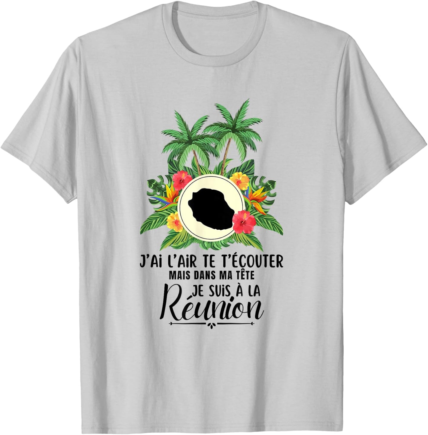 Funny I Look Like You Listen Ile de la Réunion 974 , white, S T-Shirt - T-Shirt | Ash