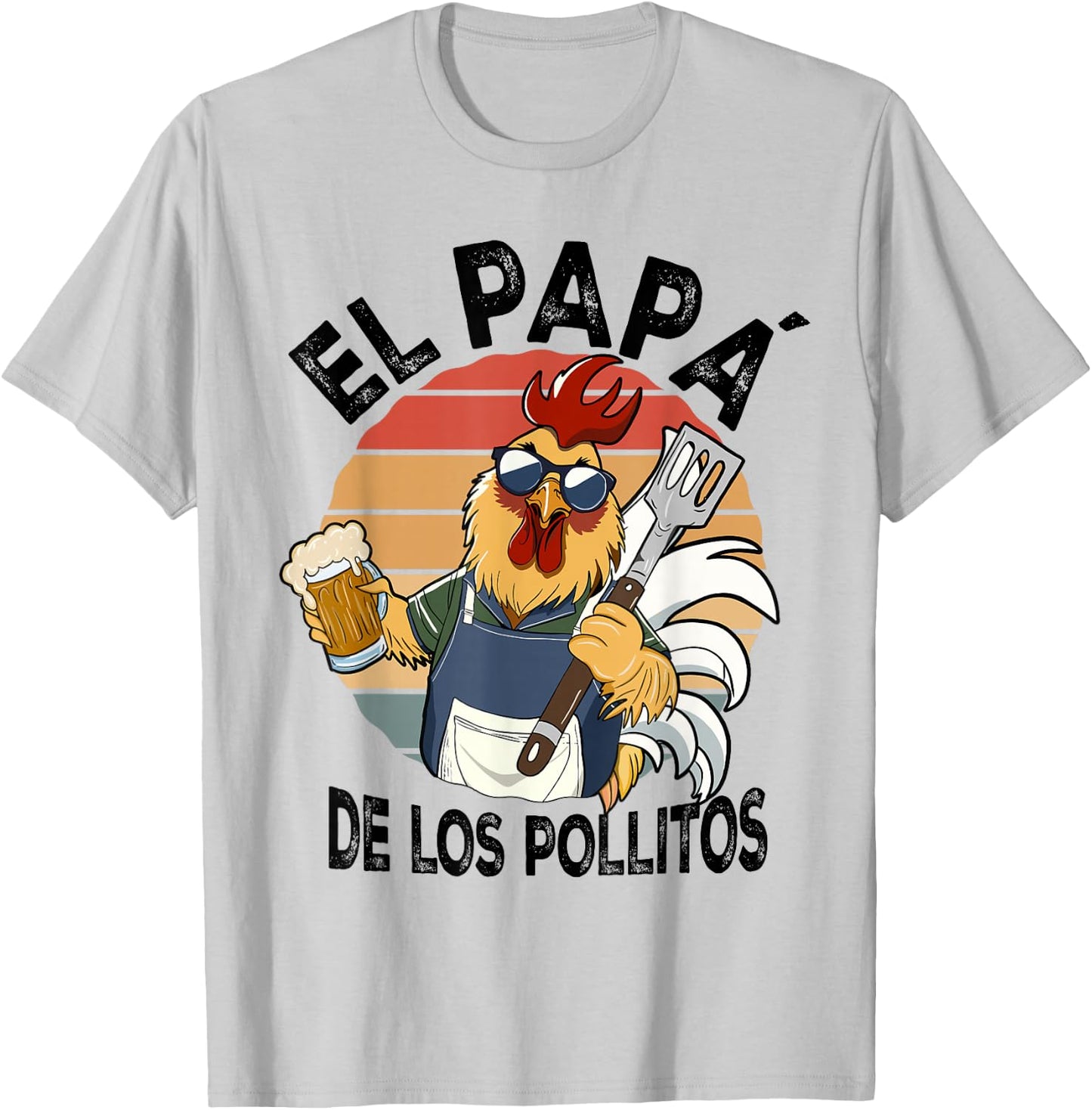 El Papa de lo pollitos funny Spanish Dia del Padre T-Shirt - T-Shirt | Ash