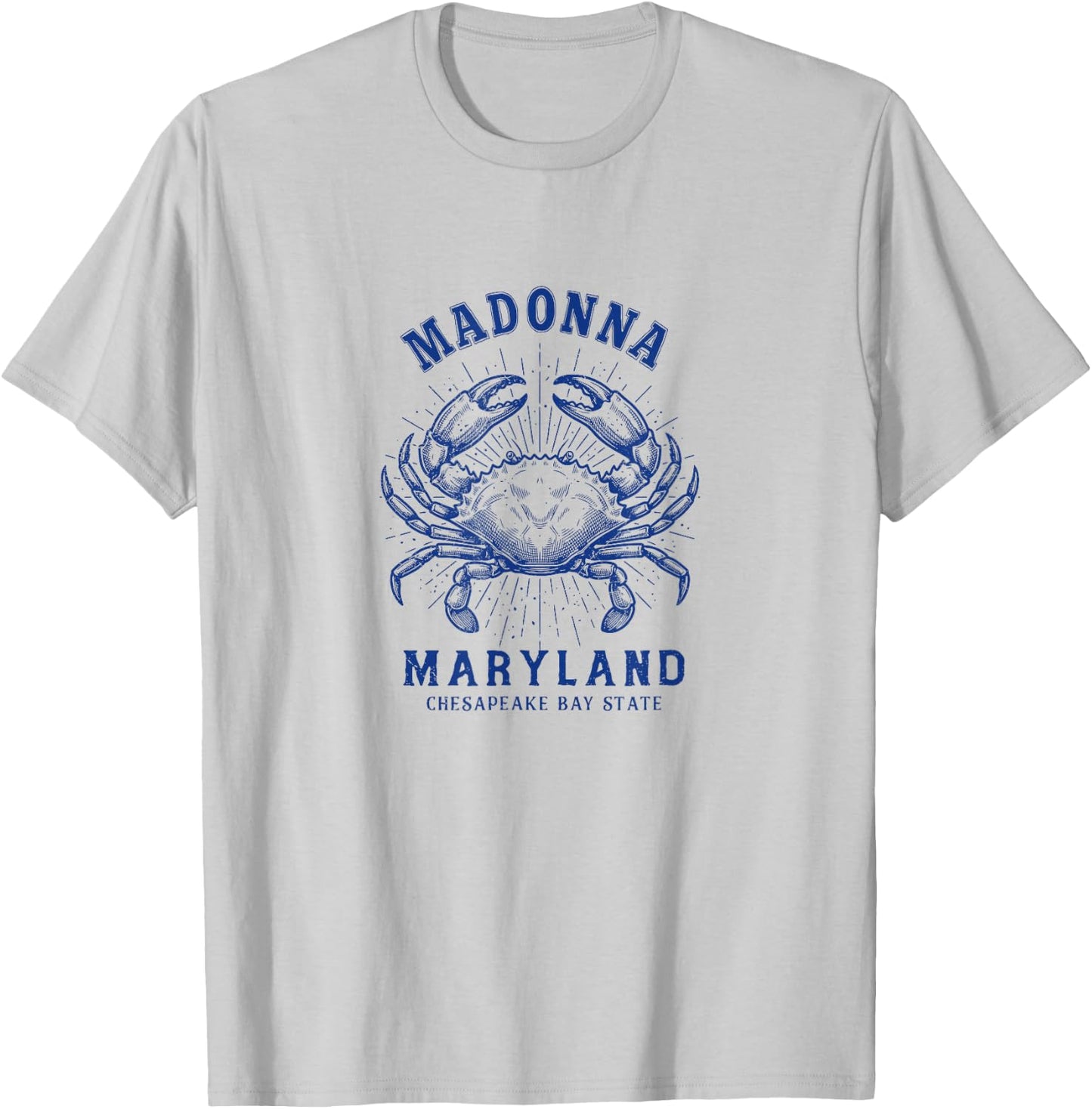 Maryland Blue Crab Coastal Madonna MD Design T-Shirt - T-Shirt | Ash
