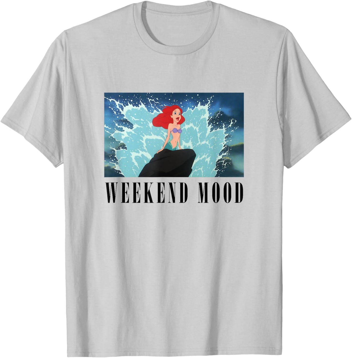 Disney The Little Mermaid Ariel Panel Weekend Mood Meme T-Shirt - T-Shirt | Ash