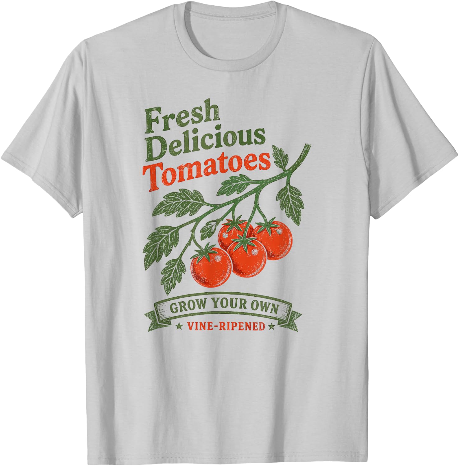 Fresh Delicious Tomatoes Vintage Garden Tomato Lover T-Shirt - T-Shirt | Ash