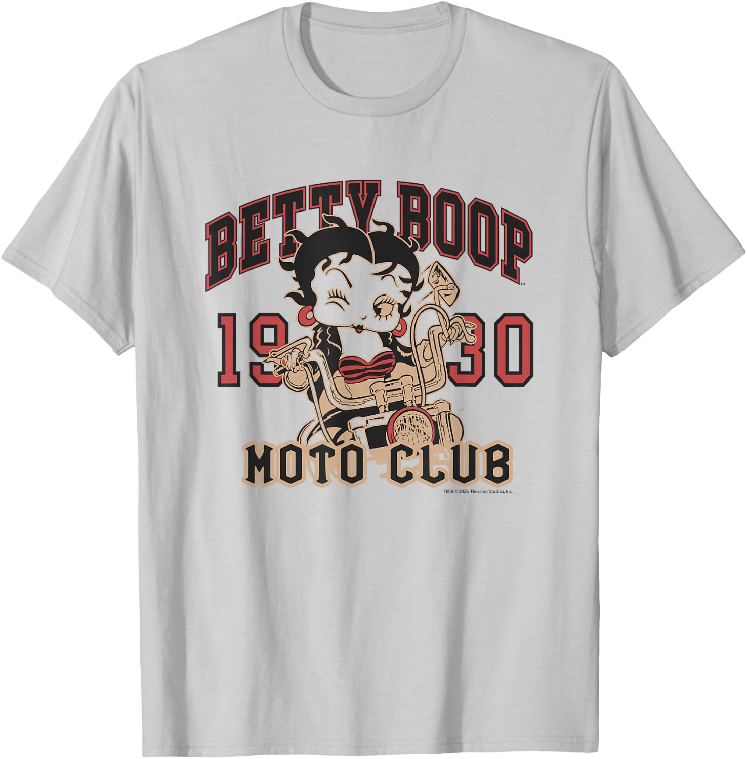 Betty Boop Moto Club Vintage Ride 1930 Biker T-Shirt - T-Shirt | Ash
