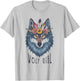 Wolf Girl Loves Wolves Kids Vintage Feathers Wolf Floral , white, S T-Shirt - T-Shirt | Ash