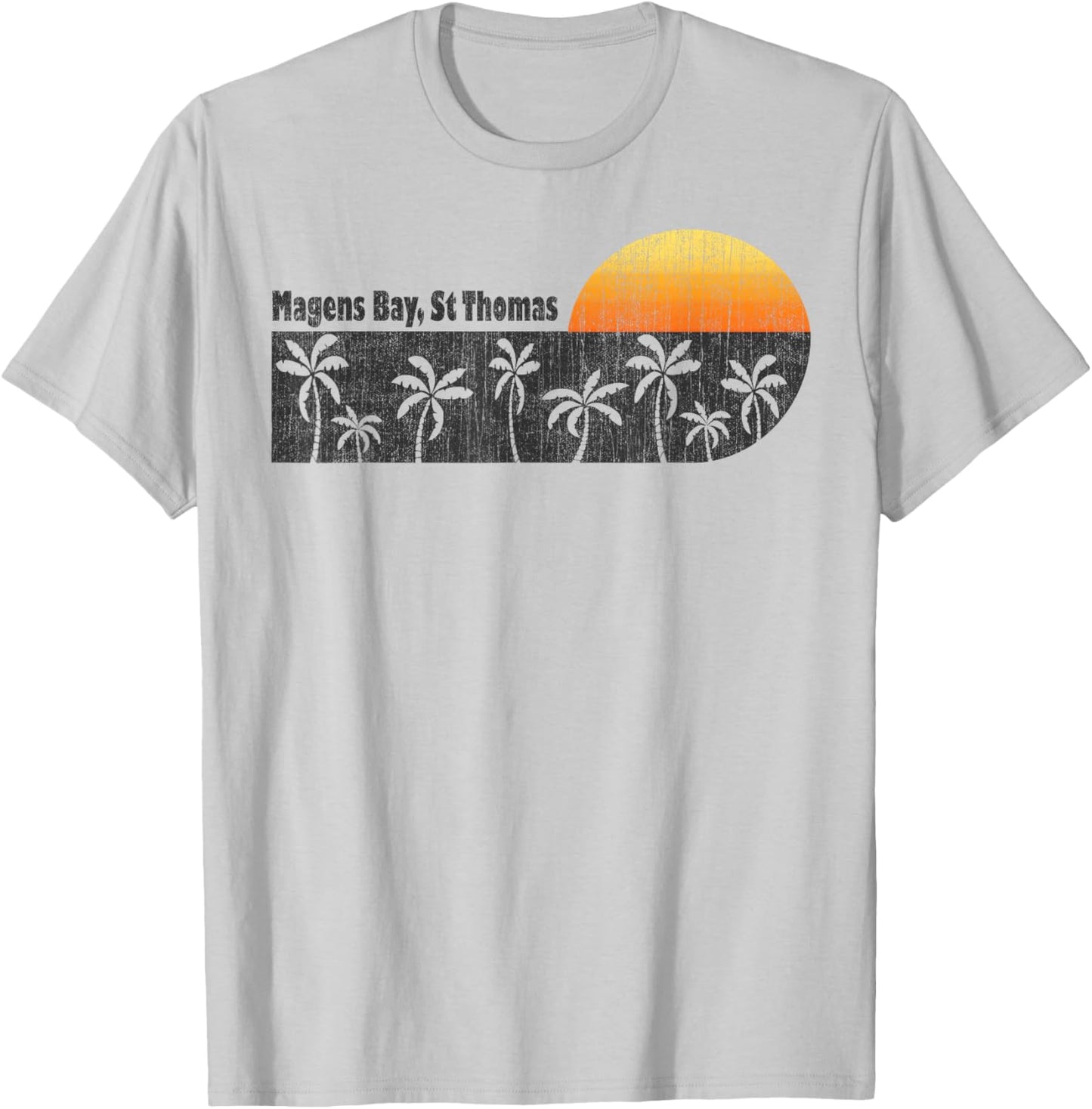 Retro Magens Bay St Thomas Retro T-Shirt - T-Shirt | Ash