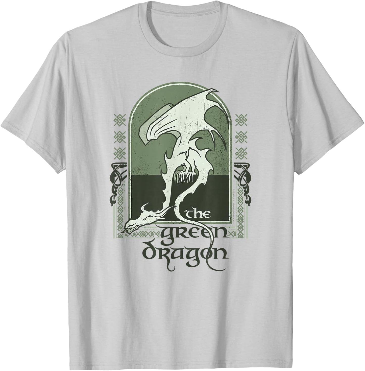 The Lord of The Rings The Green Dragon Ancient Logo T-Shirt - T-Shirt | Ash