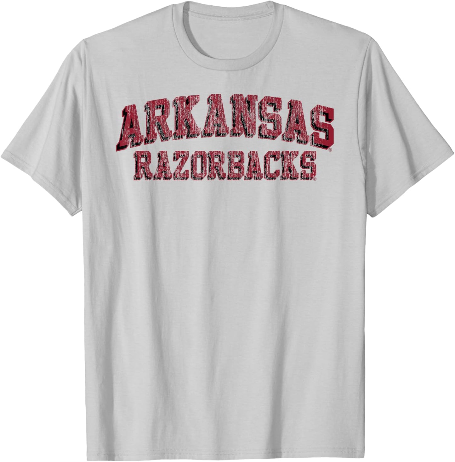 Elite Authentics Arkansas Razorbacks Retro Arch Officially Licensed , Small, Grey T-Shirt - T-Shirt | Ash