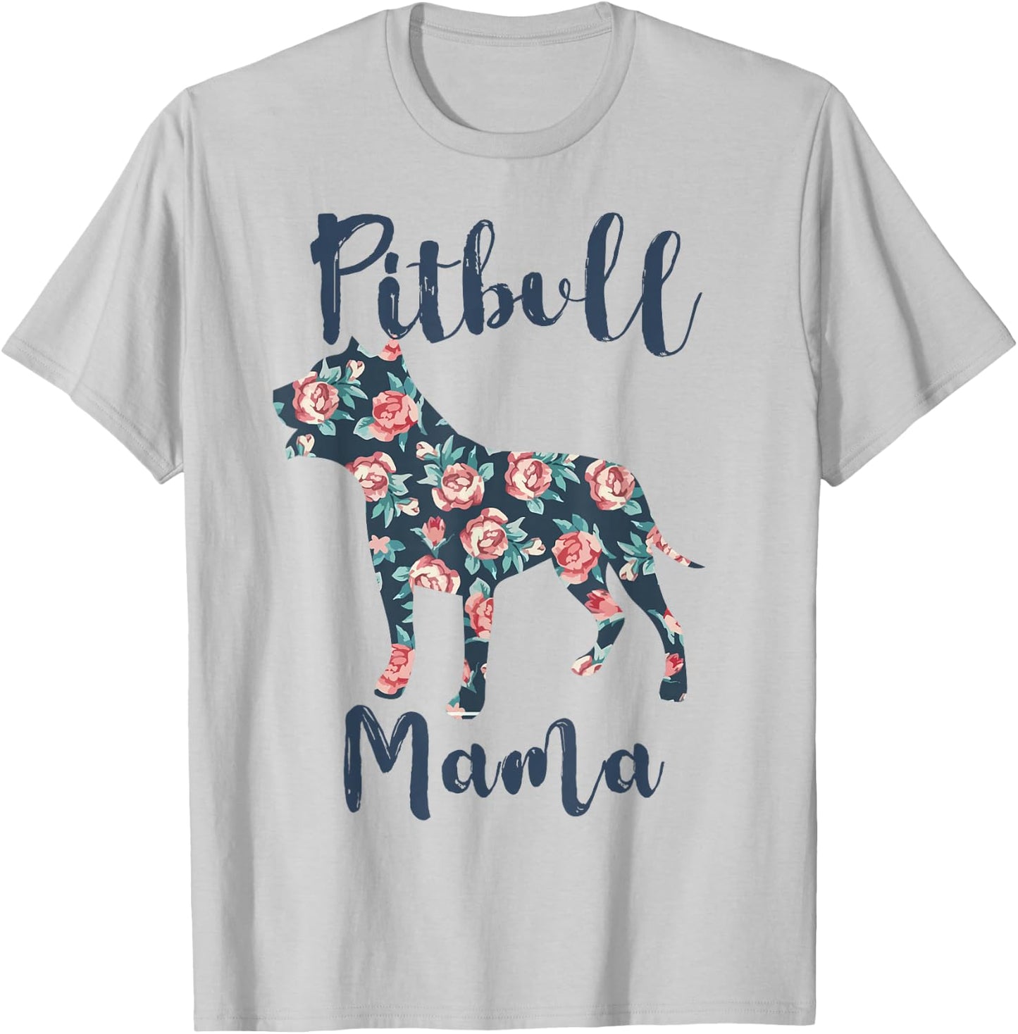 Pitbull Mama Shirt Women Pittie Mom Pibble Mother Day Gift T-Shirt - T-Shirt | Ash