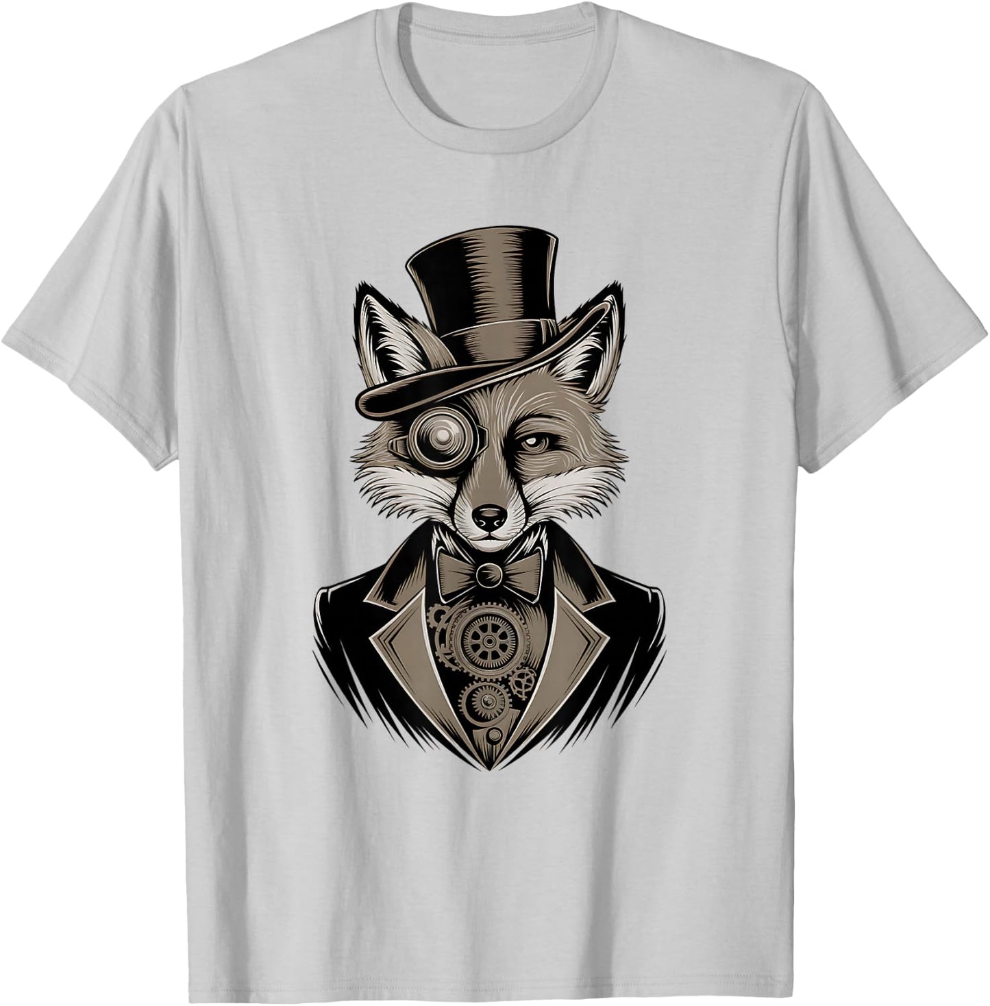 Elegant Fox with Cylinder and Monocle Classic T-Shirt - T-Shirt | Ash