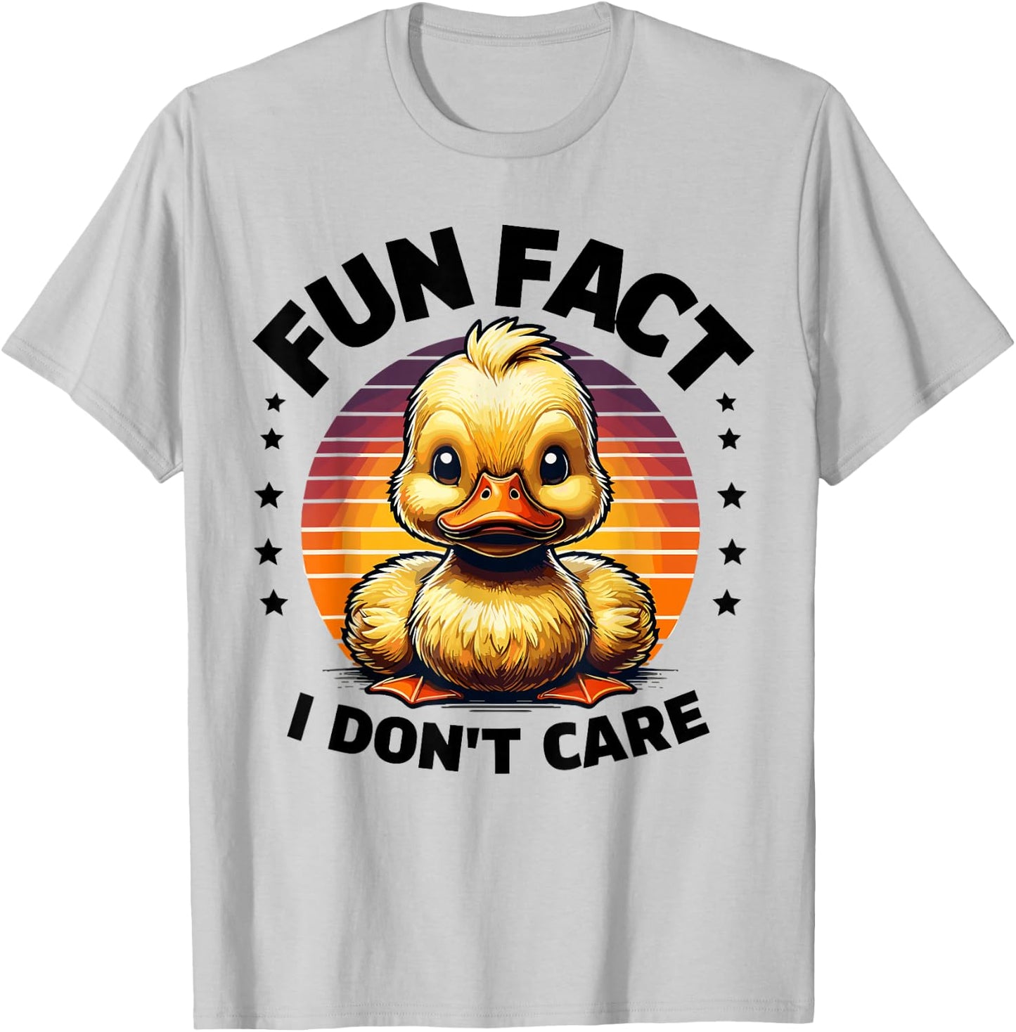 Fun Fact I Don't Care Duck Stuff | Funny Duck T-Shirt - T-Shirt | Ash