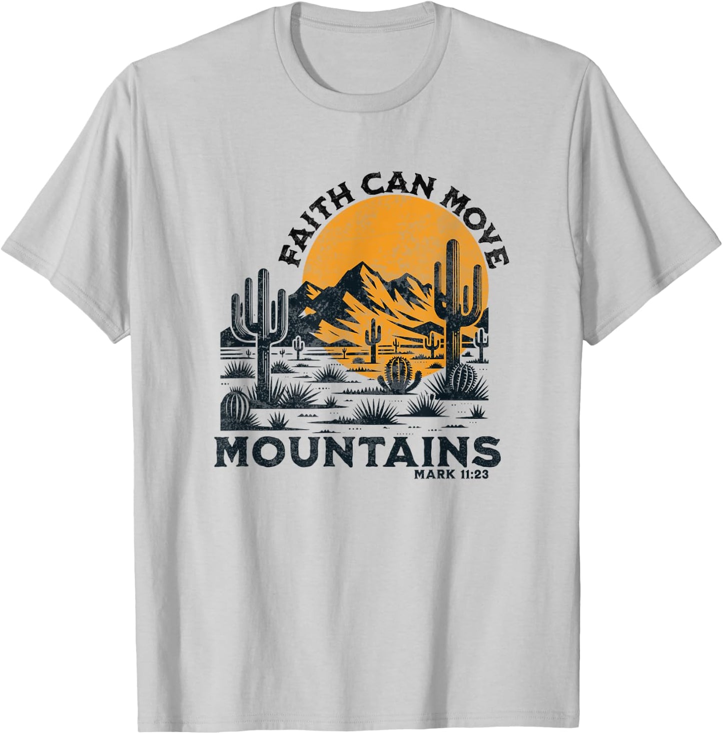 Boho Christian Bible Verse Trendy Cactus Desert Jesus Faith T-Shirt - T-Shirt | Ash