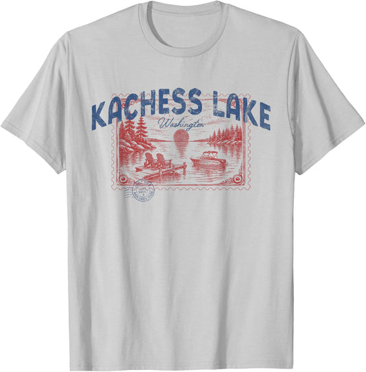 Kachess Lake Washington Outdoors Vintage T-Shirt - T-Shirt | Ash