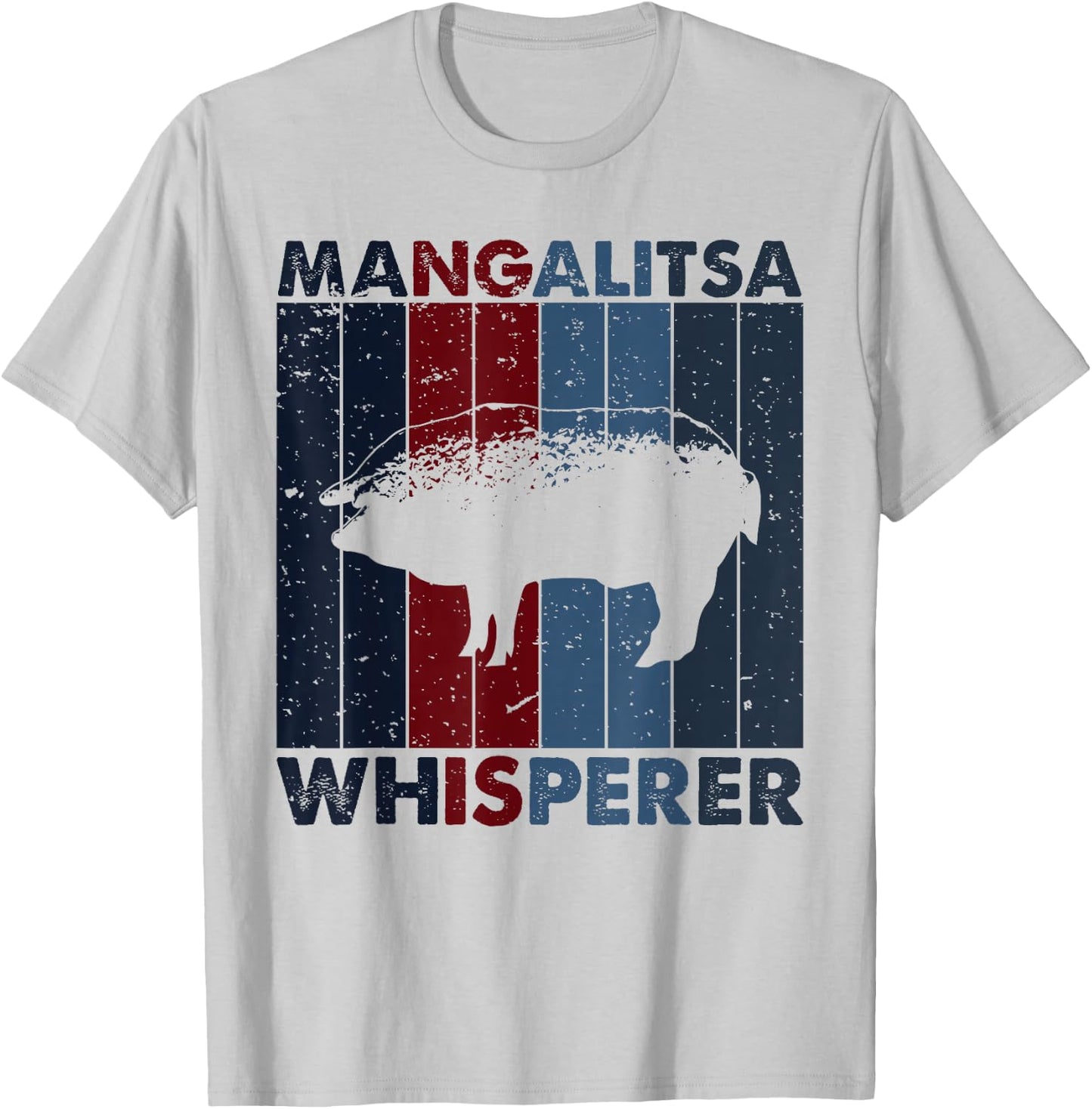 Pig Dad Mom Whisperer - Farmer Breeder Vintage Mangalitsa T-Shirt - T-Shirt | Ash