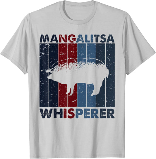Pig Dad Mom Whisperer - Farmer Breeder Vintage Mangalitsa T-Shirt - T-Shirt | Ash