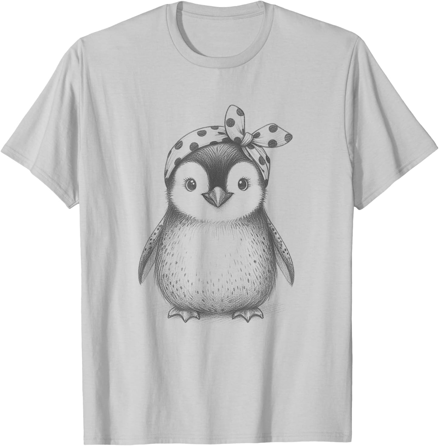 Cute Penguin Lover Design And Girls T-Shirt - T-Shirt | Ash