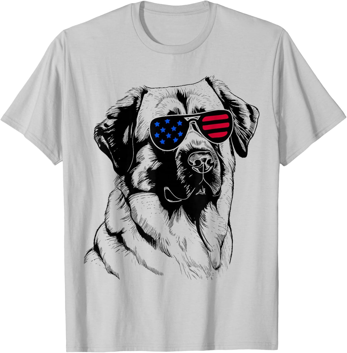 Anatolian Shepherd Dog 4th July America USA Flag T-Shirt - T-Shirt | Ash