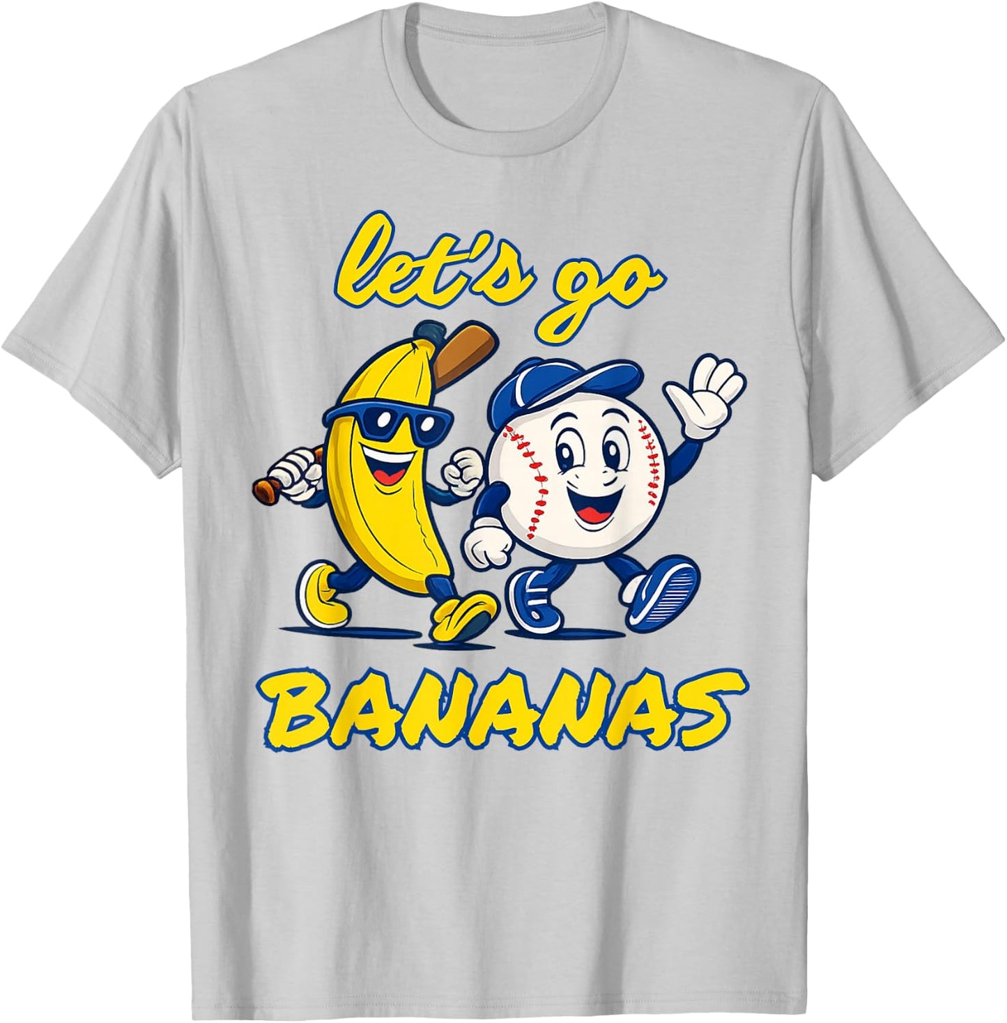 Lets Go Banana Cute Funny Kids Men Women T-Shirt - T-Shirt | Ash