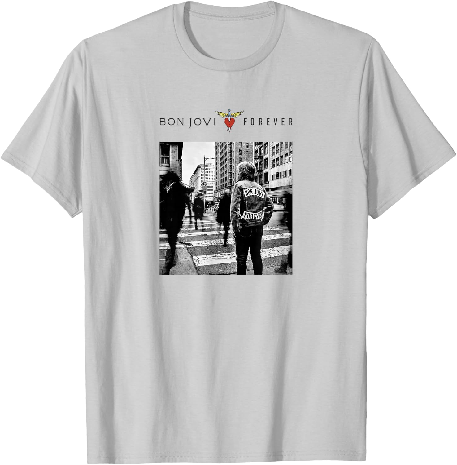 Official Bon Jovi Forever Case, White , White T-Shirt - T-Shirt | Ash