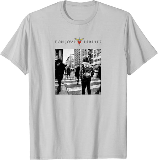 Official Bon Jovi Forever Case, White , White T-Shirt - T-Shirt | Ash