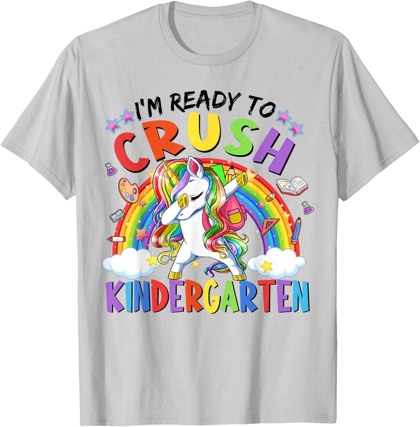 Kids Girl Crush Kindergarten Teacher First Day Back School T-Shirt - T-Shirt | Ash