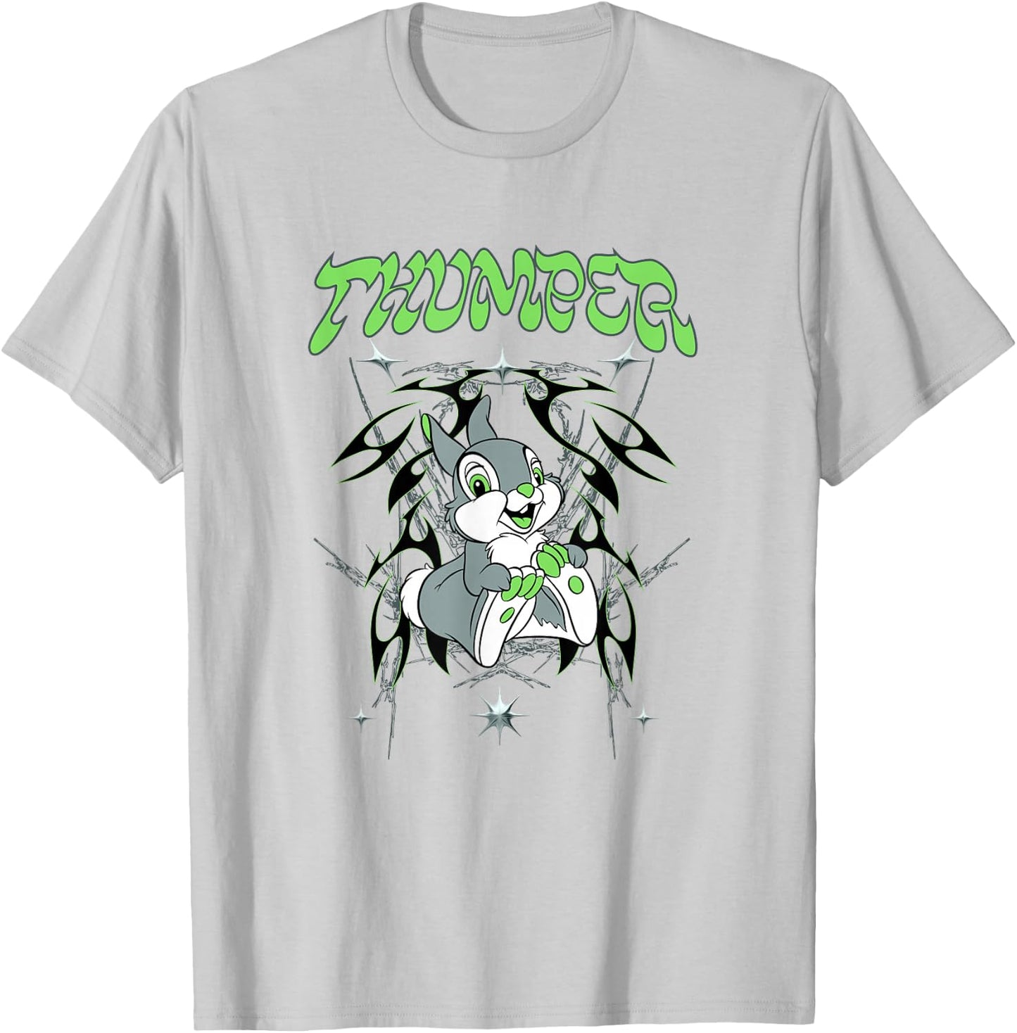 Disney Bambi Thumper Tribal Starburst Green Glow T-Shirt - T-Shirt | Ash