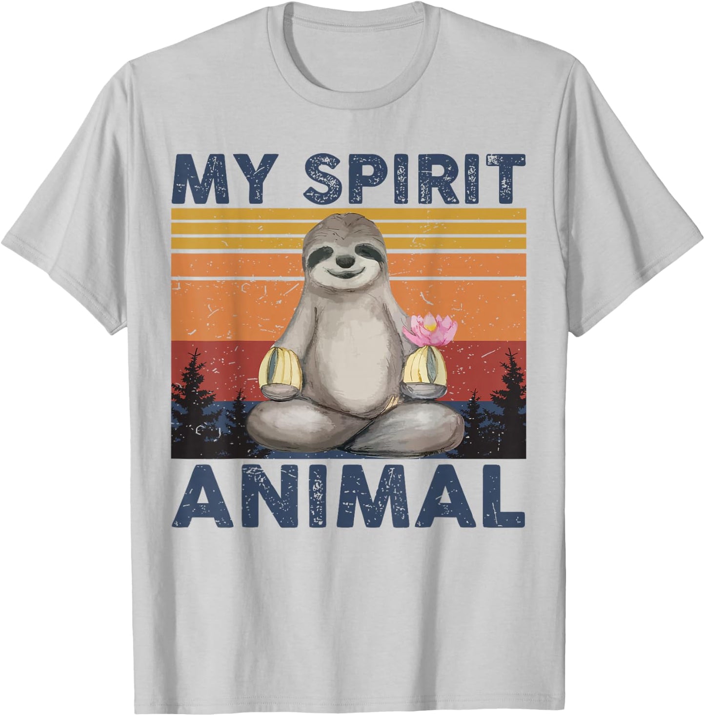 Funny My Spirit Animal Is Sloth-Shirt Men Women Sloth Yoga T-Shirt - T-Shirt | Ash
