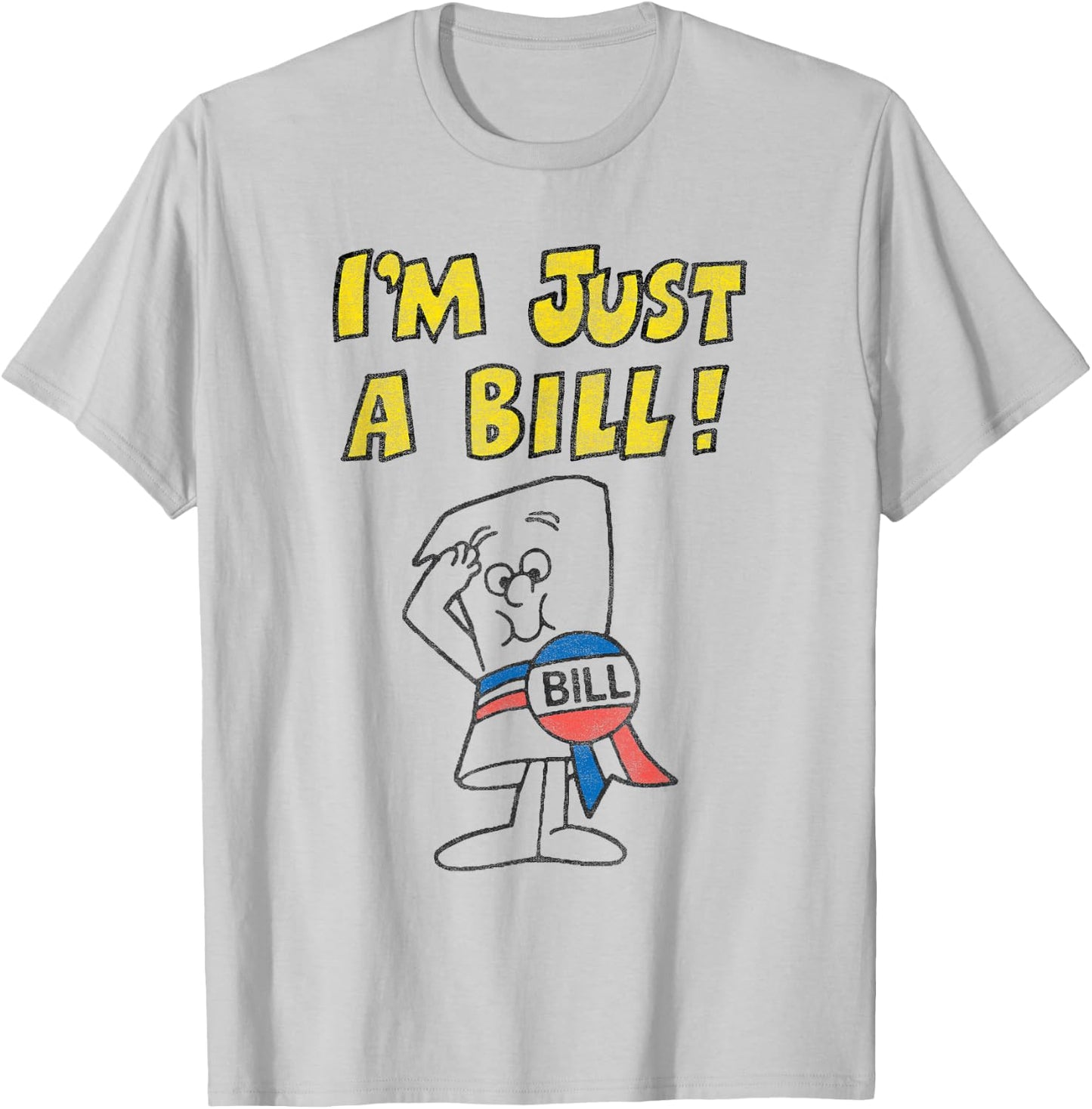 Schoolhouse Rock I'm Just a Bill Yellow Text Vintage Cartoon T-Shirt - T-Shirt | Ash