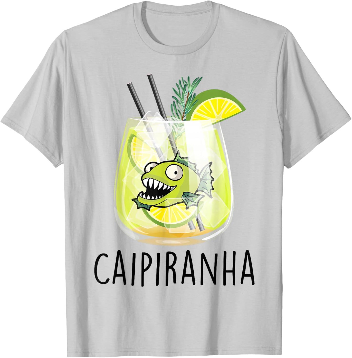 Caipiranha I Caipirinha Piranha Cocktail JGA Fun Caipi Fish , White, s T-Shirt - T-Shirt | Ash