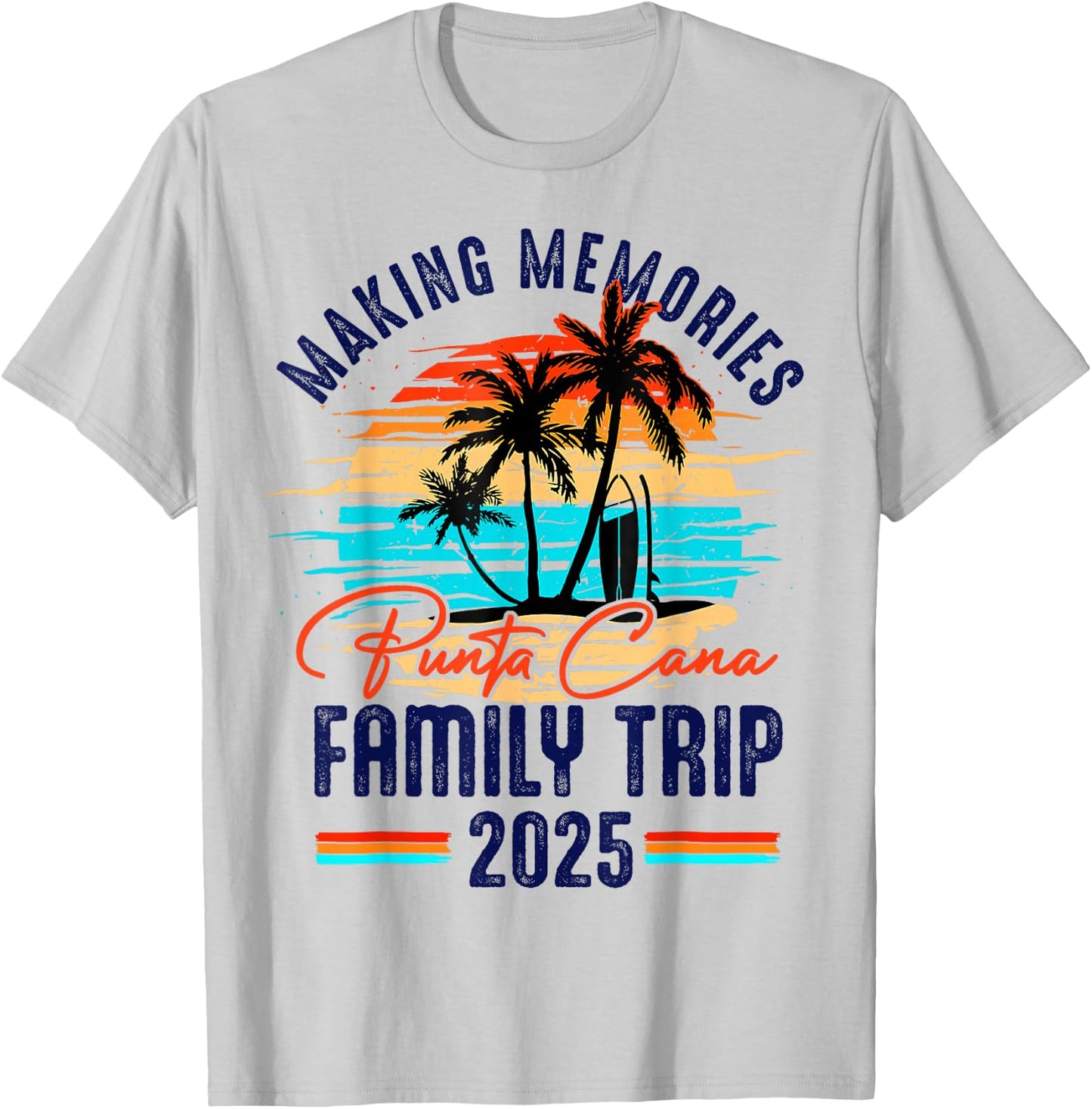 Family Punta Cana Vacation 2025 Summer Vacation Matching T-Shirt - T-Shirt | Ash