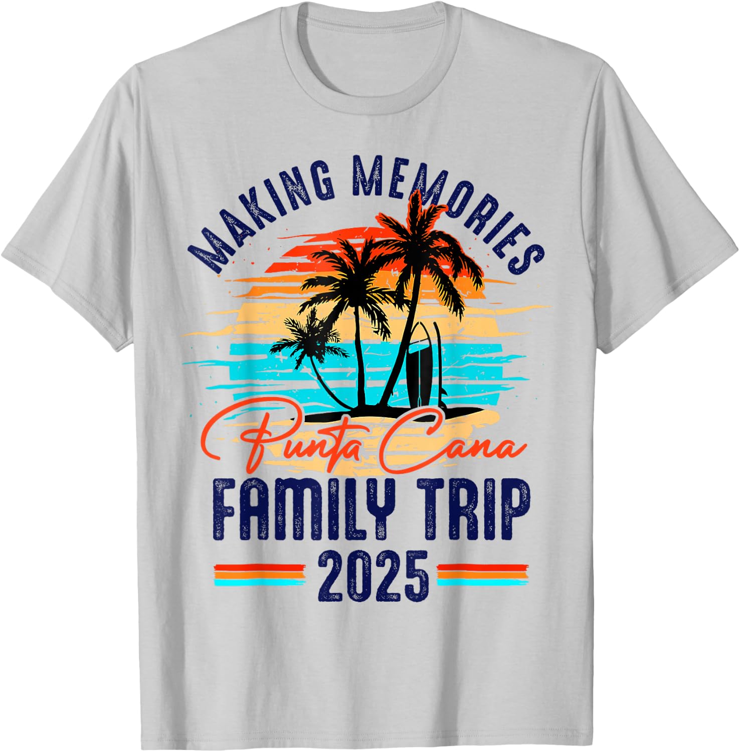 Family Punta Cana Vacation 2025 Summer Vacation Matching T-Shirt - T-Shirt | Ash