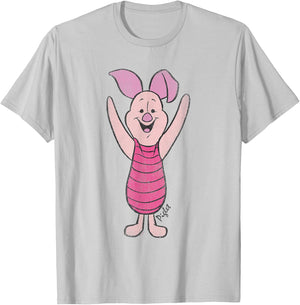 Winnie The Pooh Piglet Classic , White T-Shirt - T-Shirt | Ash