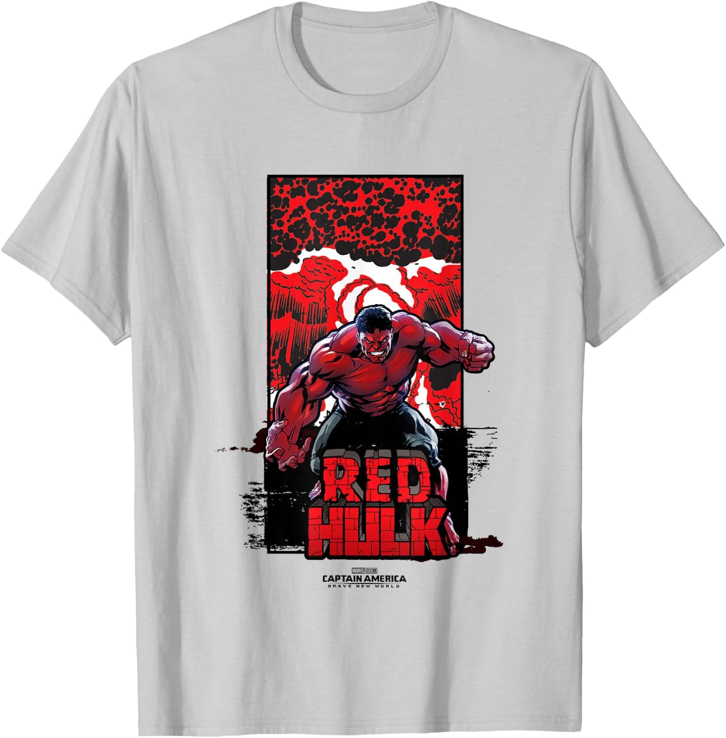 Marvel Captain America: Brave New World Red Hulk Explosion , grey, S T-Shirt - T-Shirt | Ash