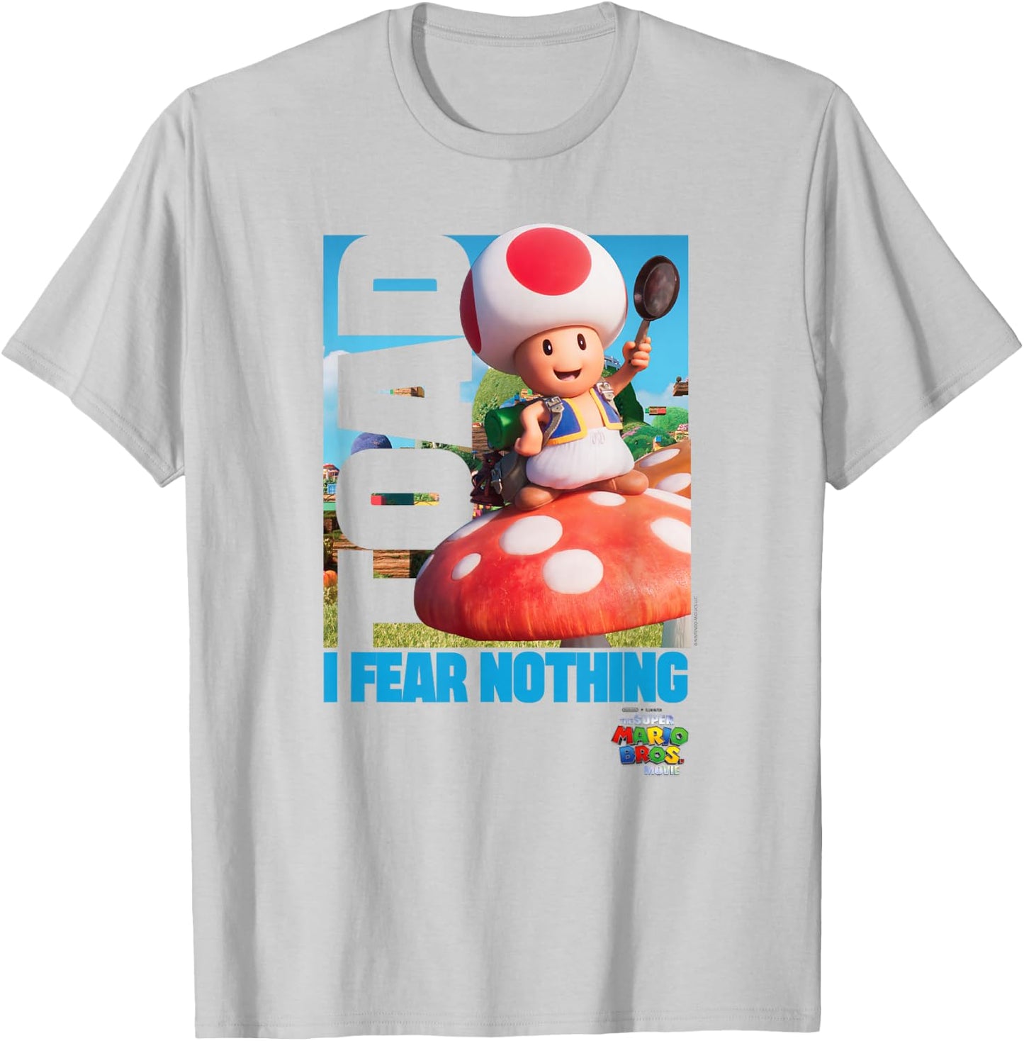 The Super Mario Bros. Movie Toad I Fear Nothing Poster T-Shirt - T-Shirt | Ash