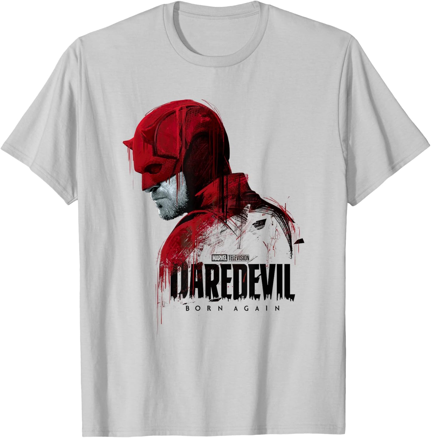 Daredevil Born Again Dripping Side Profile , white, S T-Shirt - T-Shirt | Ash