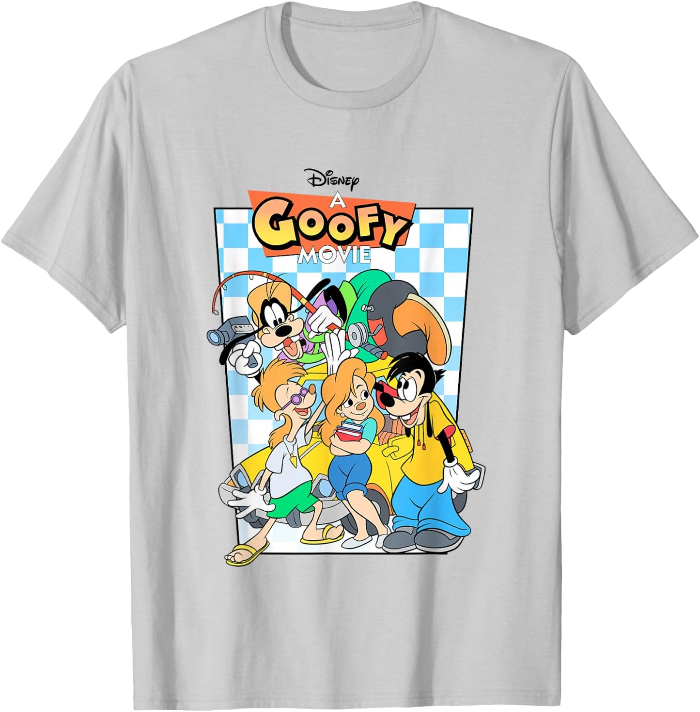 Disney A Goofy Movie Iconic Group Shot Big Chest Poster T-Shirt - T-Shirt | Ash