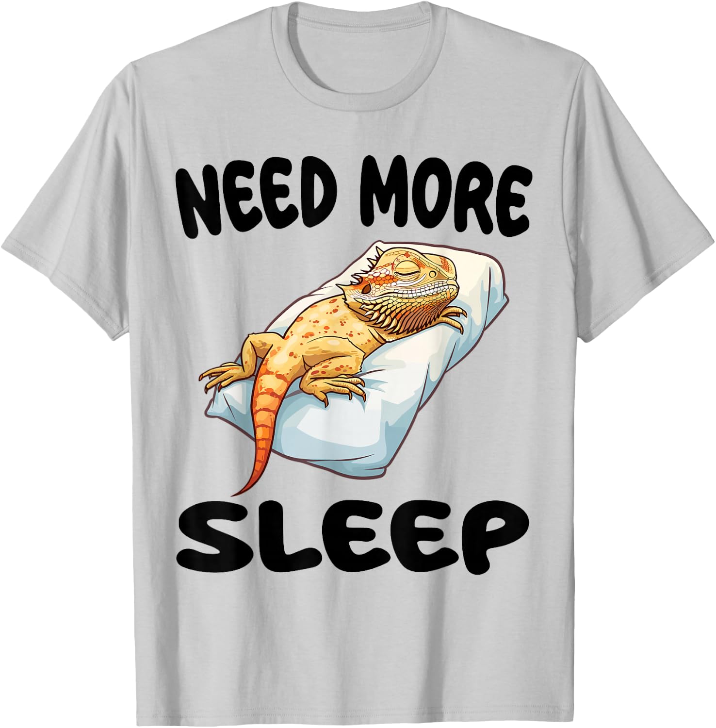 Cute Bearded Dragon Need More Sleep Pajamas Nightgown T-Shirt - T-Shirt | Ash