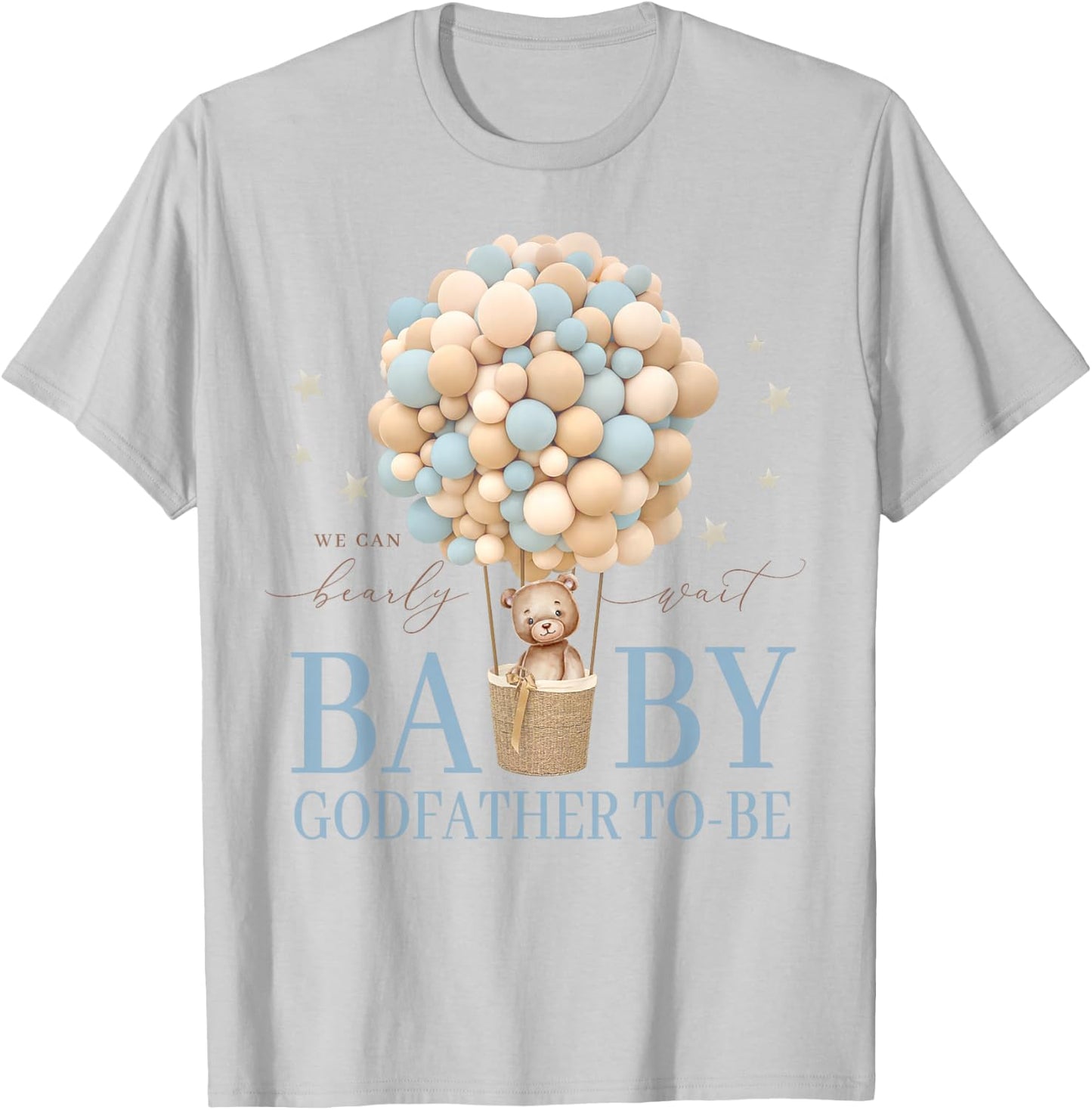 Godfather We Can Bearly Wait Baby Shower Bear Family T-Shirt - T-Shirt | Ash