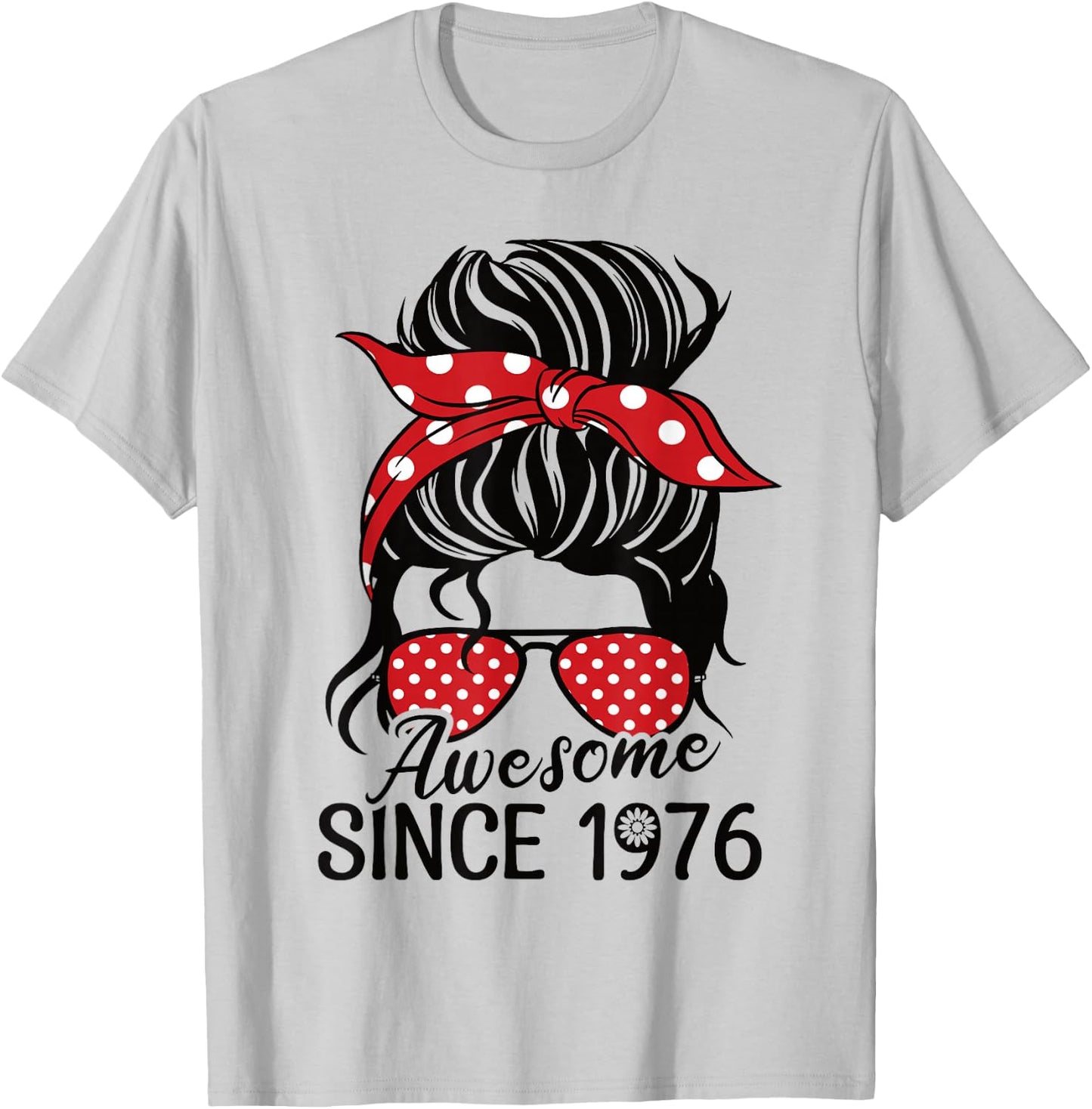 Vintage Awesome since 1976 Frau und Mädchen Geboren 1976 T-Shirt - T-Shirt | Ash