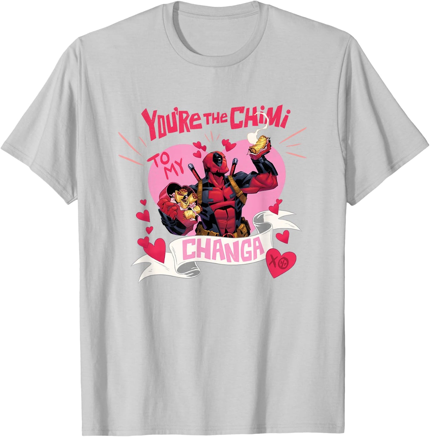 Marvel Deadpool Valentine's Day The Chimi To My Changa Logo T-Shirt - T-Shirt | Ash