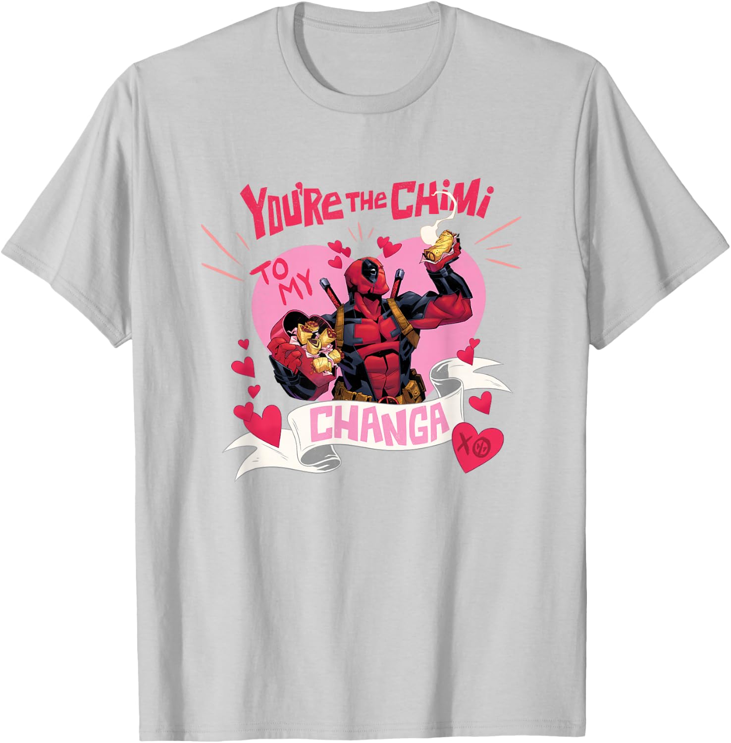 Marvel Deadpool Valentine's Day The Chimi To My Changa Logo T-Shirt - T-Shirt | Ash