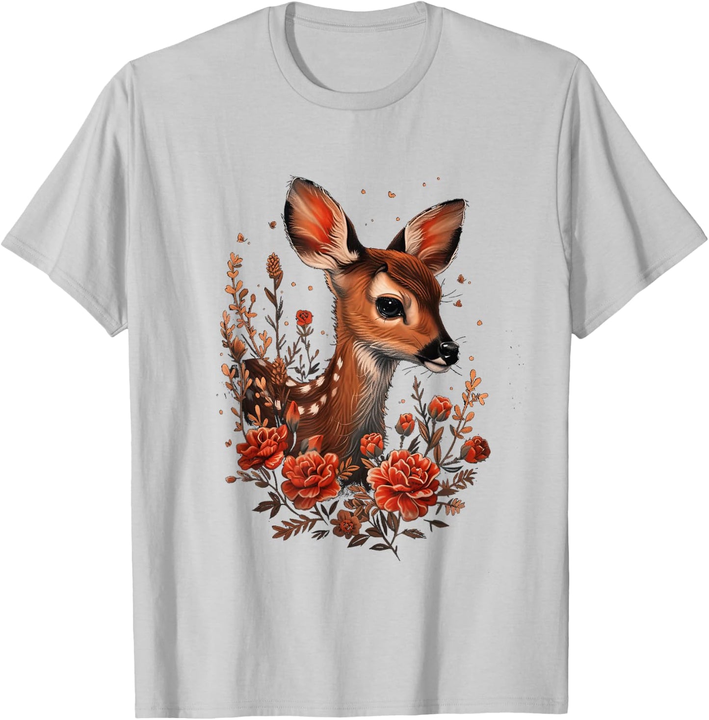Women's Costume Shirt for Dirndl Cute Deer T-Shirt - T-Shirt | Ash