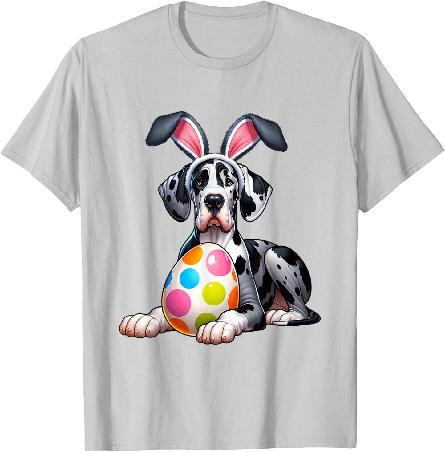 Great Dane Lovers Easter Egg Eggs Bunny Rabbits Rabbit T-Shirt - T-Shirt | Ash