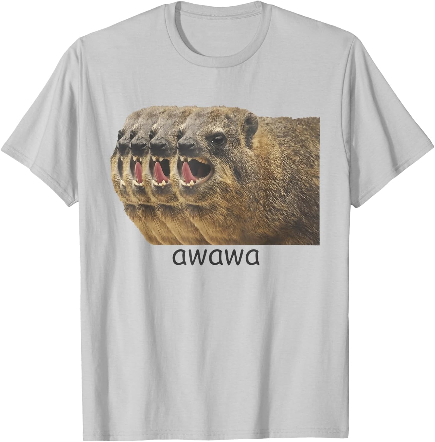 Awawa! Angry Screaming Hyrax Meme T-Shirt - T-Shirt | Ash