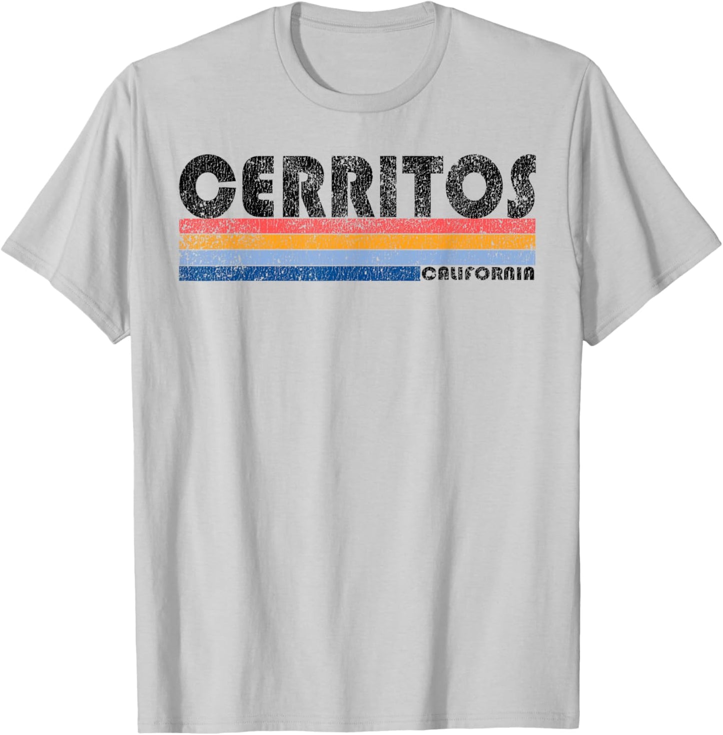 Vintage 1980s Style Cerritos California T-Shirt - T-Shirt | Ash
