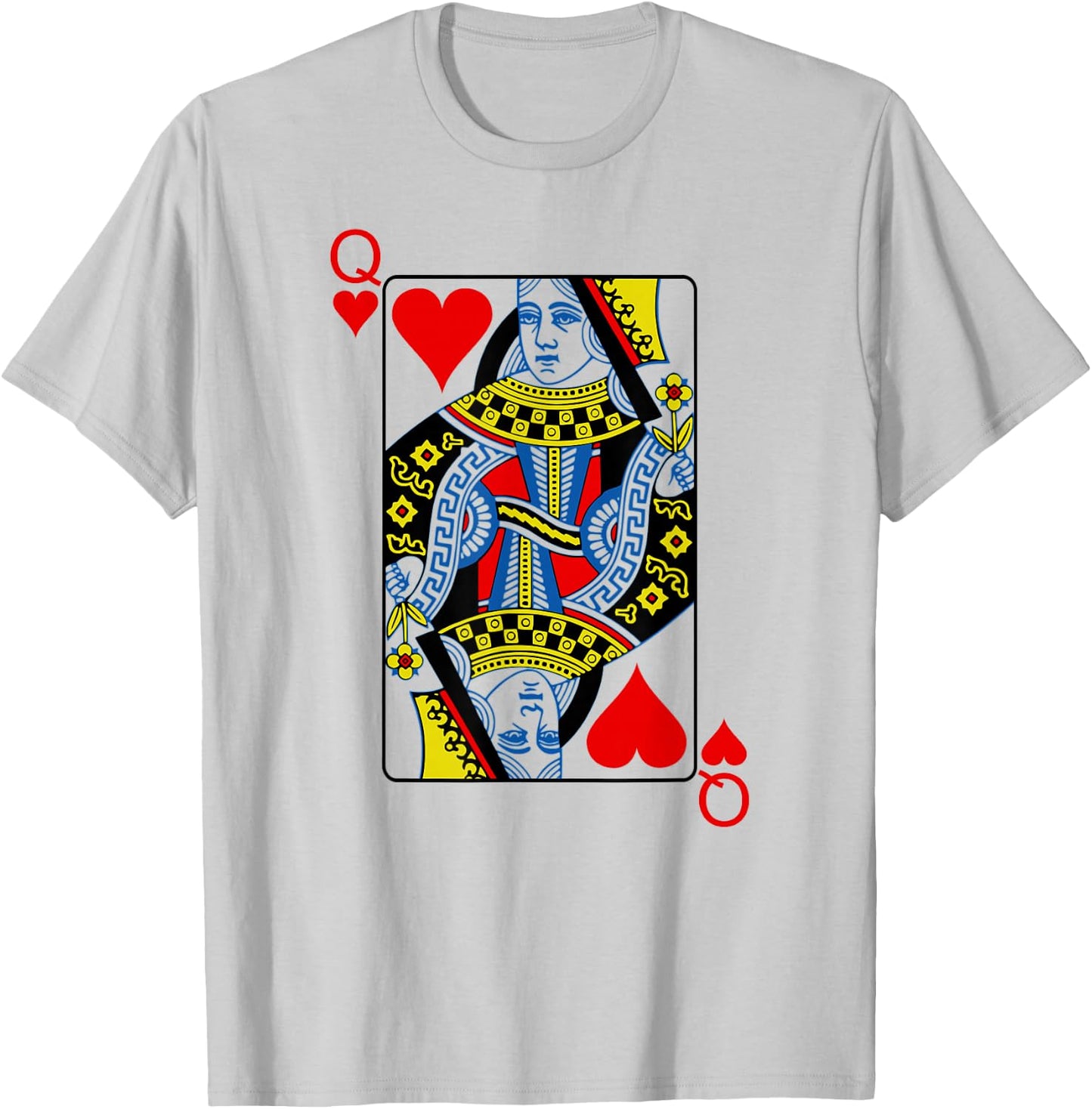 Playing Card Queen Of Hearts I Heart Lady , White, s T-Shirt - T-Shirt | Ash