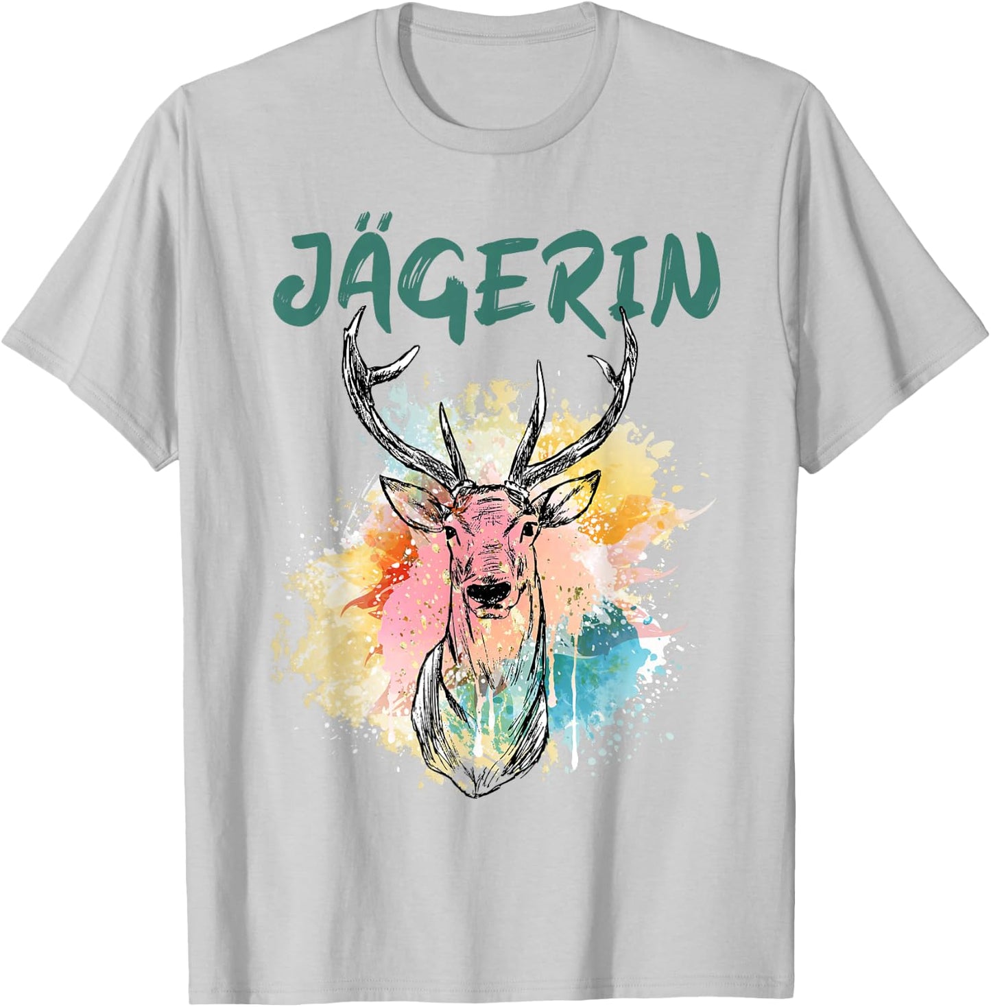 Jagen Hirsch Jagdbekleidung Jagdschein Damen Jagd Jägerin T-Shirt - T-Shirt | Ash