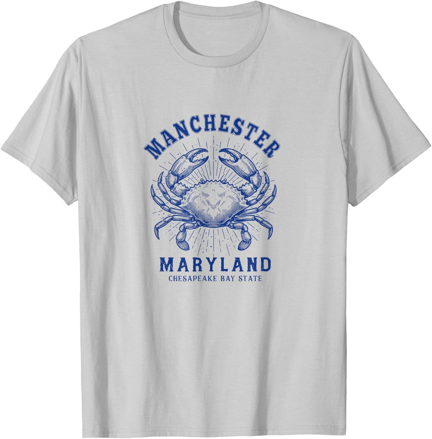 Maryland Blue Crab Coastal Manchester MD Design T-Shirt - T-Shirt | Ash
