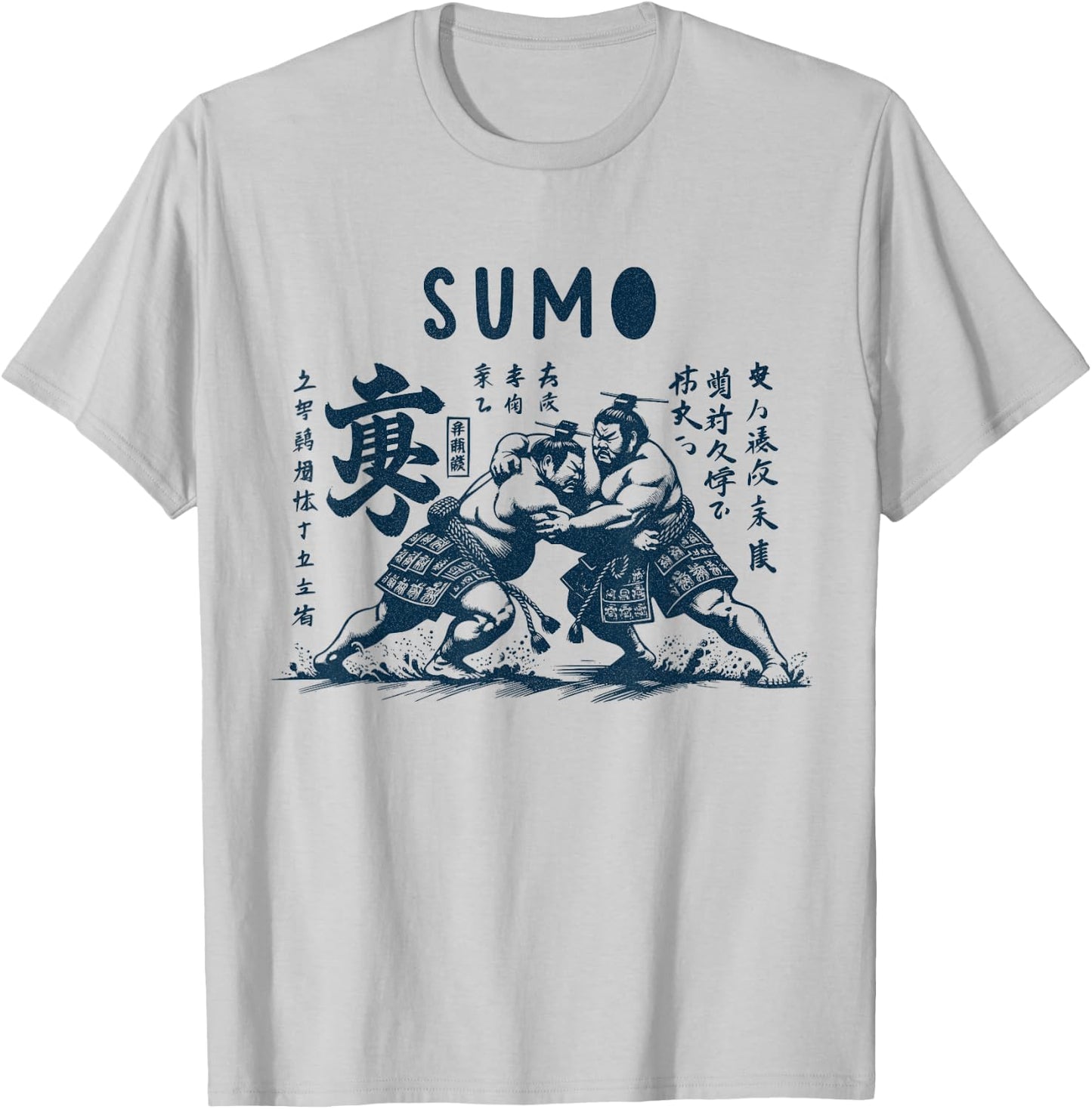 Wrestling Sumo Vintage Japan Osaka Japanese Wrestler , grey, S T-Shirt - T-Shirt | Ash