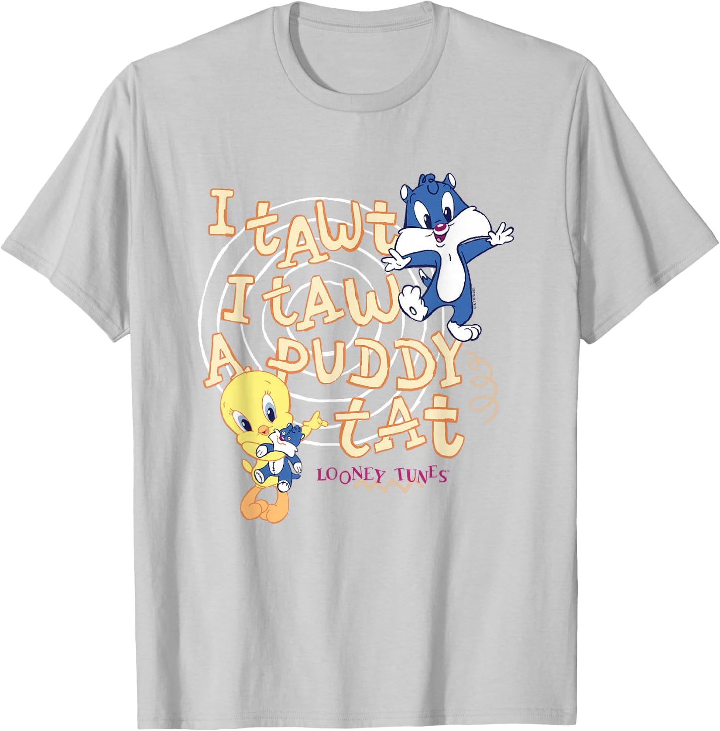 Looney Tunes I Tawt I TAW A Puddy Tat Baby Tweety Sylvester T-Shirt - T-Shirt | Ash